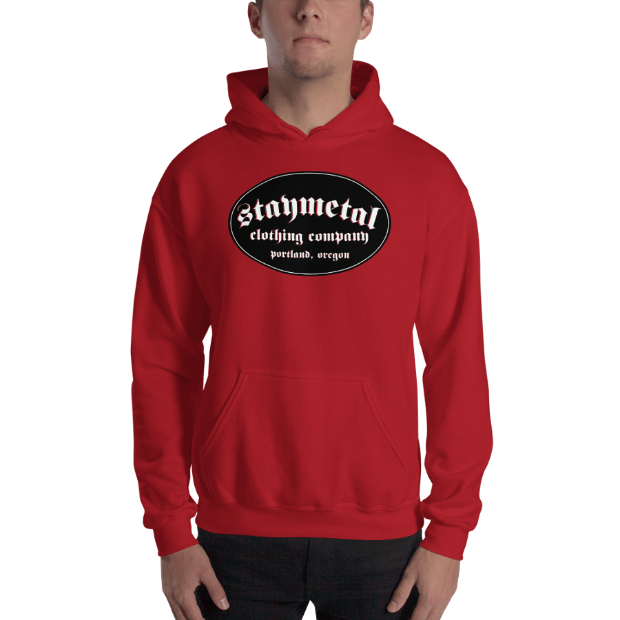 Image of "Shabadoo" Red STAYMETAL Gildan 50/50 Blend Hooded Sweatshirt - Free Shipping in United States! 