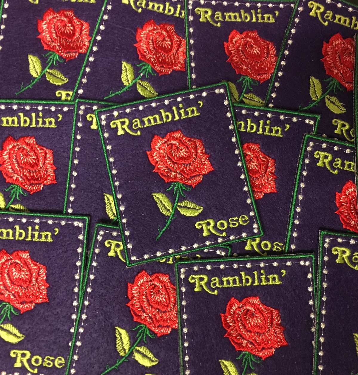 Ramblin’ Rose Handmade Patch! 3x4 - Purple / Green