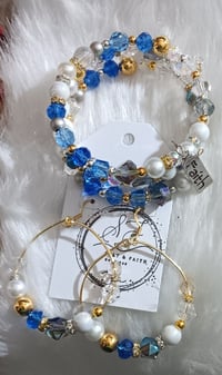 Image 1 of Blue & Gold Earrings Set 💙 