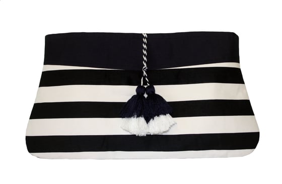 Image of Striped Clutch - Navy