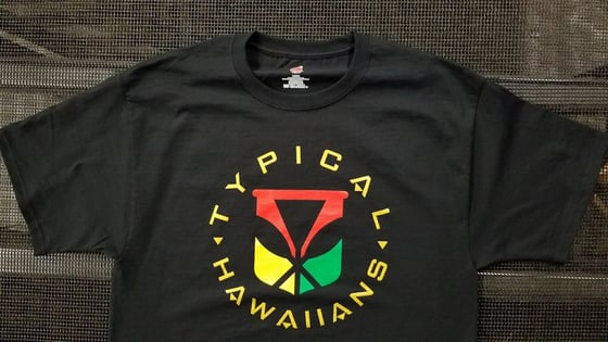 Image of Typical Hawaiians Kanaka Maoli with Kahili Black T-Shirt