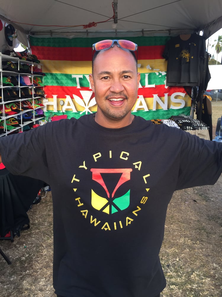Image of Typical Hawaiians Kanaka Maoli with Kahili Black T-Shirt
