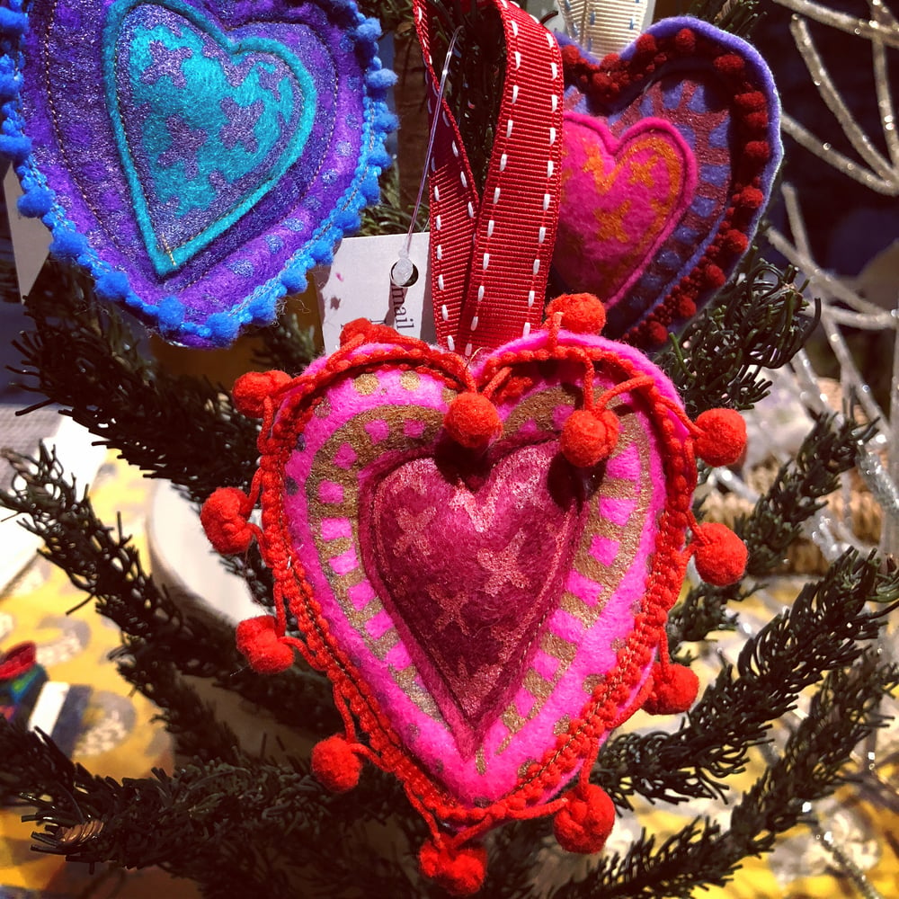 Image of Pink and Red Heart Decoration