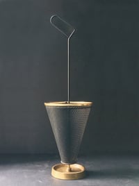 Image 1 of Umbrella Stand of Perforated Metal & Brass