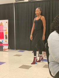 Image 3 of "Nina" Burgundy or Black buckle striped booties 