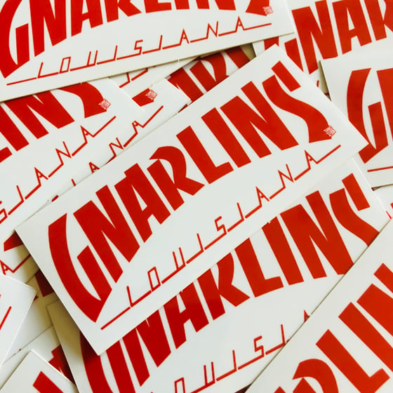 Image of GNARLINS, LOUISIANA (Red and White Vinyl) Sticker by TimboYaYa!