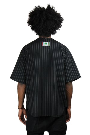 Image of Cross Colours - VINTAGE WASH PINSTRIPE BASEBALL JERSEY (15% off)