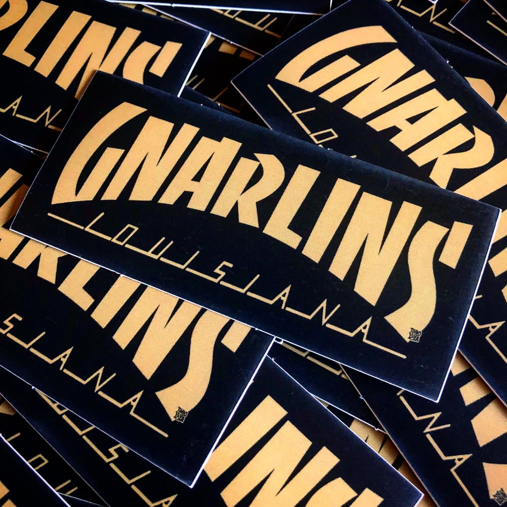 Image of GNARLINS, LOUISIANA (Black and Gold) Sticker by TimboYaYa!