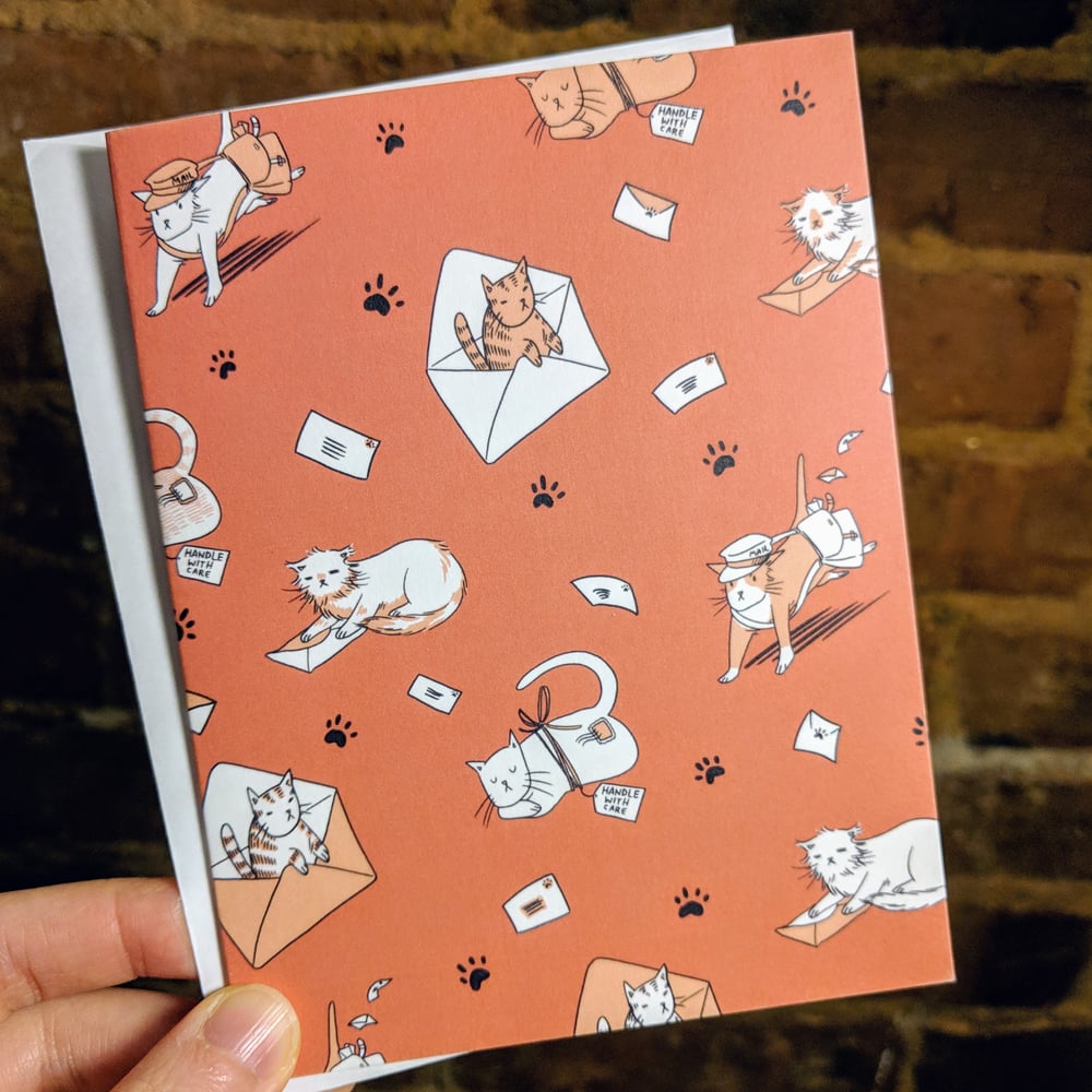 Image of cat mail card