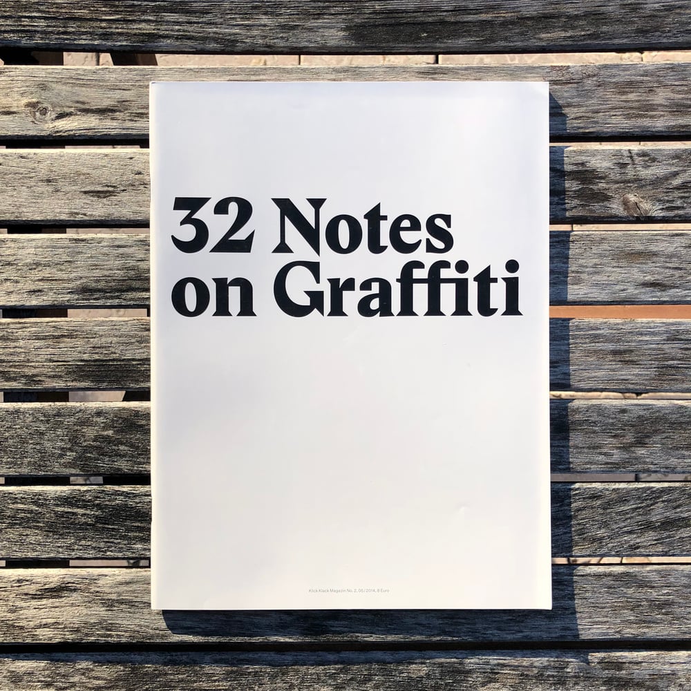 Image of 32 Notes on Graffiti