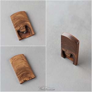 Image of Walnut business card holder - live edge  unique OOAK accessory for cards 90 x 50 mm