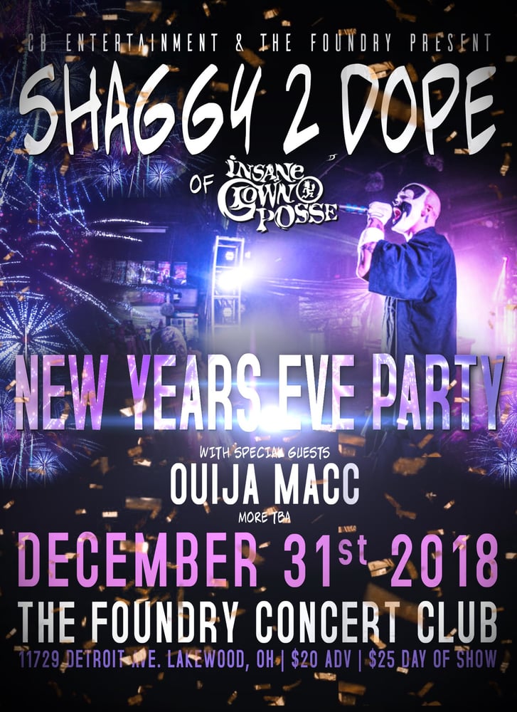 Image of Shaggy 2 Dope, Ouija Macc, A-LOW Rx & Zigwap New Years Eve Party @ The Foundry in Lakewood