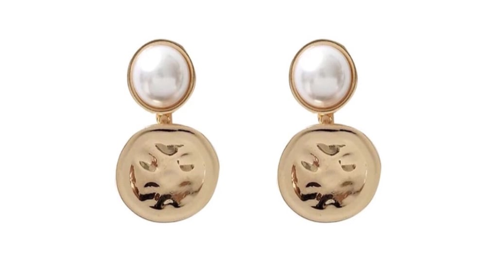 Image of Gold and Pearl Statement Earrings