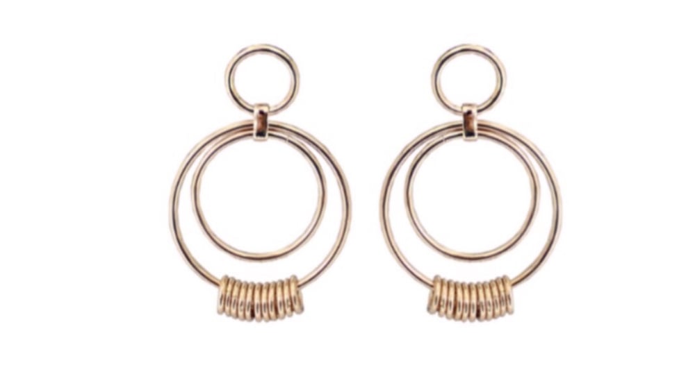 Image of Gold Hoop Statement Stud Earrings