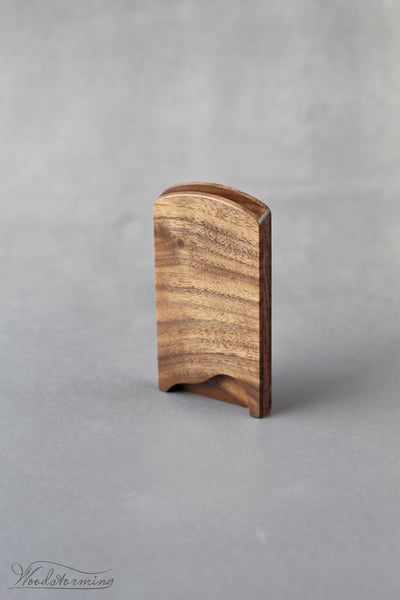 Image of Walnut business card holder for cards 90 x 51 mm - coworker gift - office accessory 