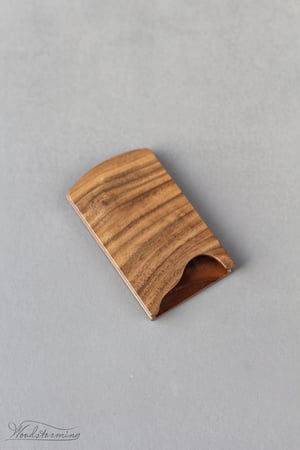 Image of Walnut business card holder for cards 90 x 51 mm - coworker gift - office accessory 