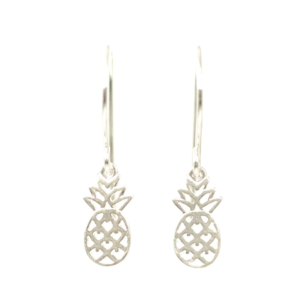 Image of Tiny sterling silver pineapple earrings