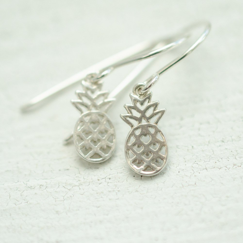 Image of Tiny sterling silver pineapple earrings