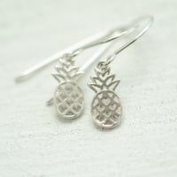 Image 3 of Tiny sterling silver pineapple earrings