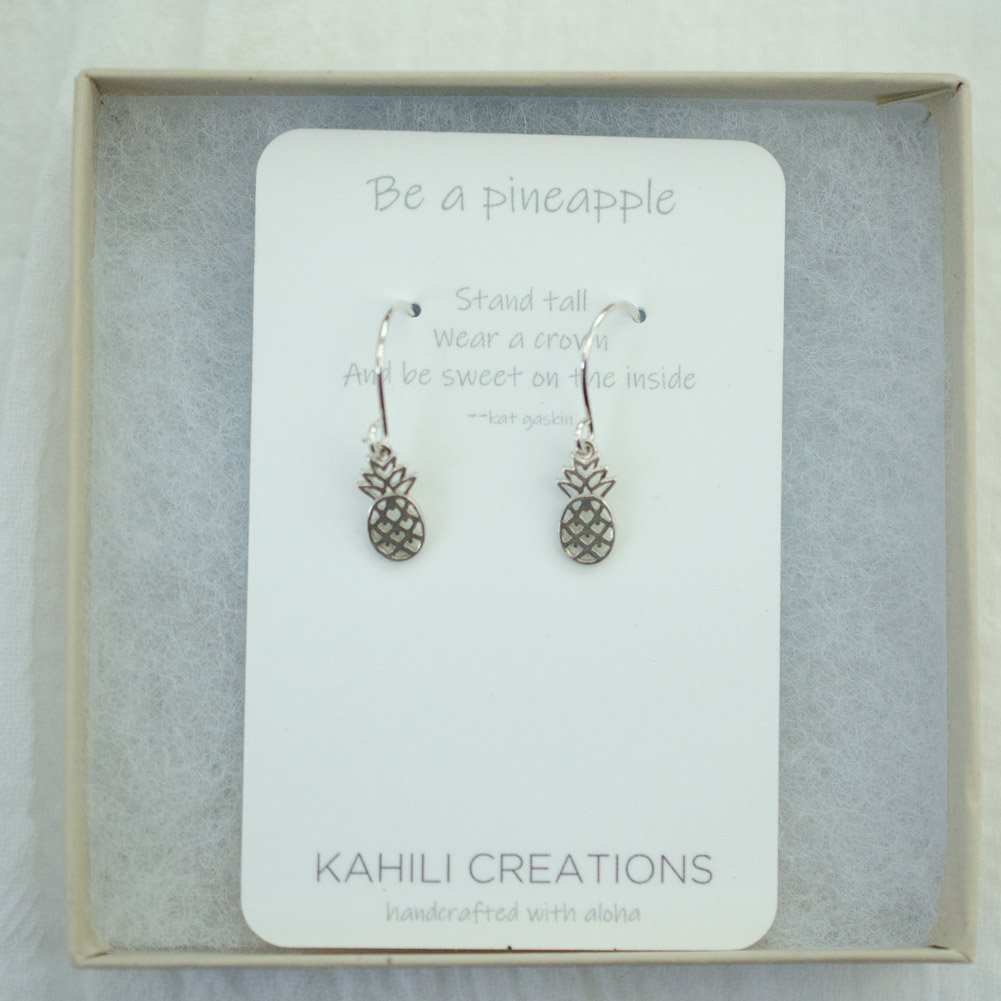 Image of Tiny sterling silver pineapple earrings
