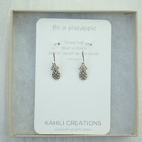 Image 4 of Tiny sterling silver pineapple earrings