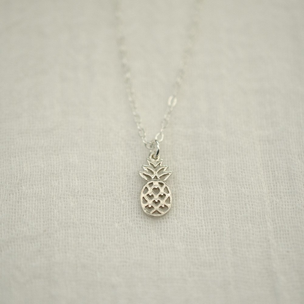 Image of Tiny sterling silver pineapple necklace