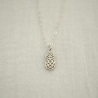 Image 3 of Tiny sterling silver pineapple necklace