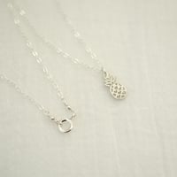 Image 4 of Tiny sterling silver pineapple necklace