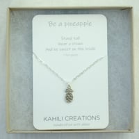 Image 5 of Tiny sterling silver pineapple necklace