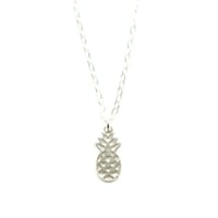 Image 1 of Tiny sterling silver pineapple necklace
