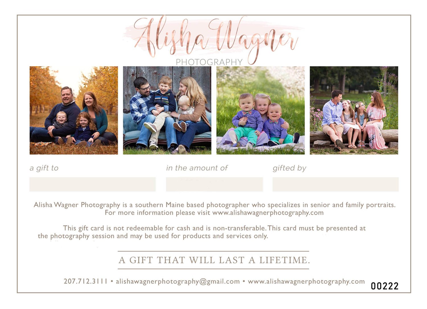 Full Session Gift Certificate Digital Alisha Wagner Photography Full Session Gift Certificate Digital Alisha Wagner Photography