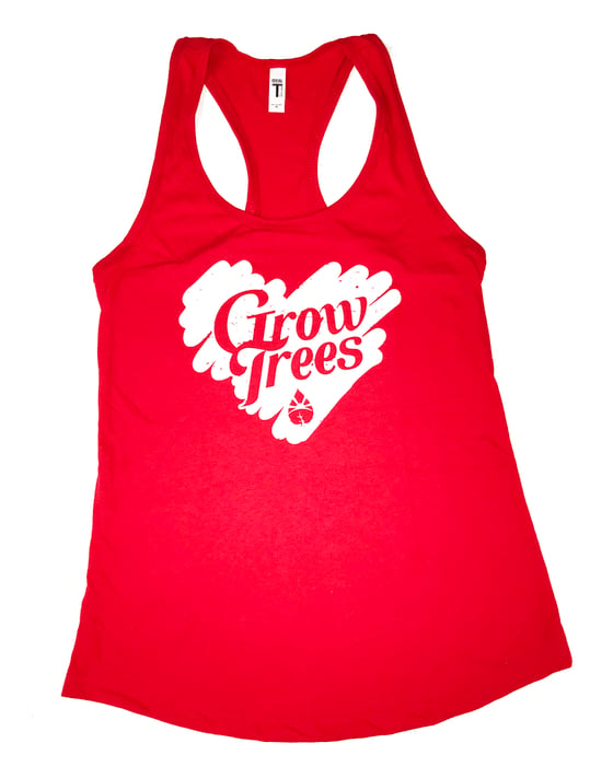Image of Grow Trees Women's Tank Top (Red with White Heart)