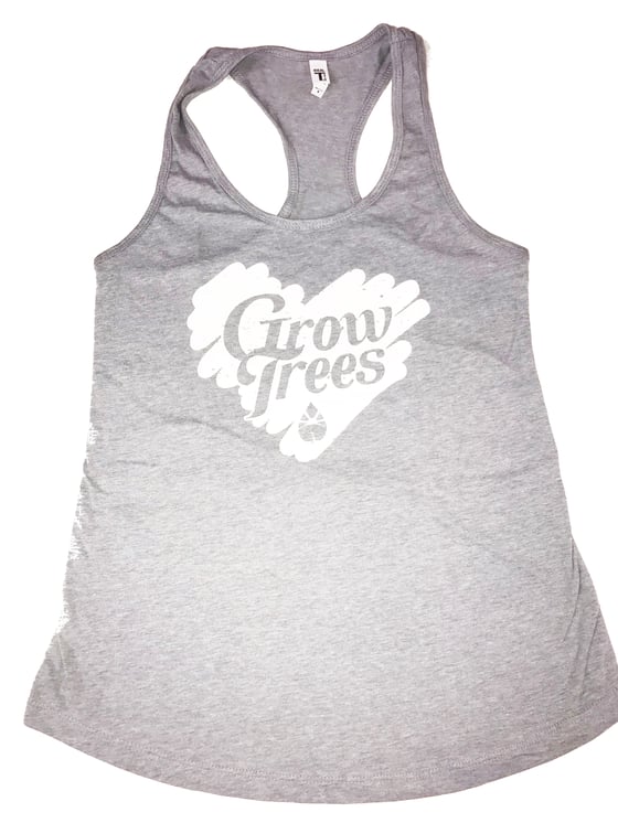 Image of Grow Trees Women's Tank Top (Heather Gray with White Heart)