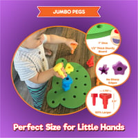 Image 3 of Jumbo Lacing Shapes Pegboard Game Set