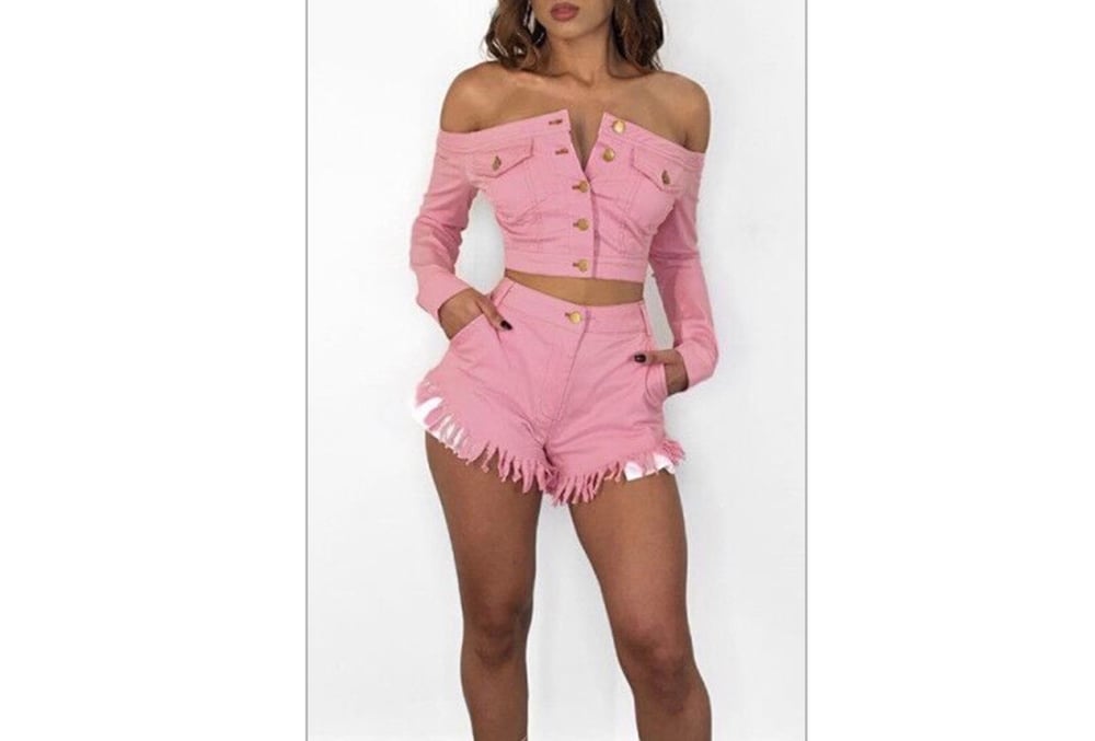 Image of Off-the-shoulder "Flare" Set
