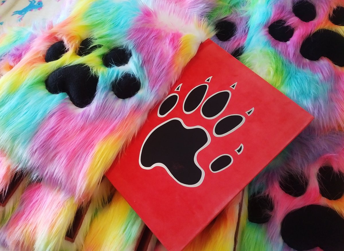 Image of Rainbow Handmade Furry Slipcase and signed At Home With The Furries book