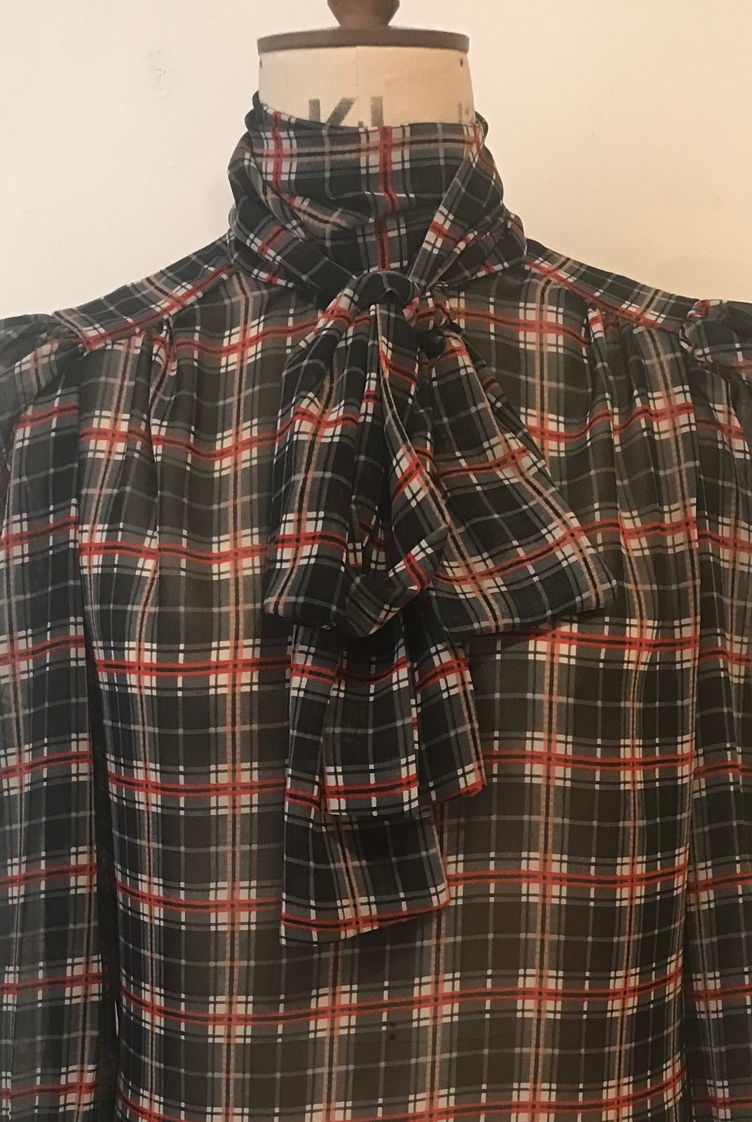 Plaid 2024 chiffon blouse