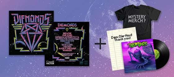 Image of DIEMONDS SELF TITLED LP "SMOKE VINYL" **LIMITED TO 100** + NWD LP + MYSTERY MERCH + THANK YOU LETTER