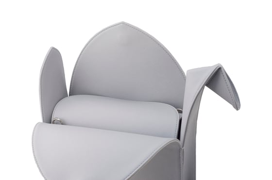 Image of Gray Vegan Leather Origami Crane Purse