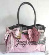 Image of Juicy Couture Pink/Brown Flower Daydreamer Tote Handbag