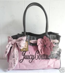 Image of Juicy Couture Pink/Brown Flower Daydreamer Tote Handbag