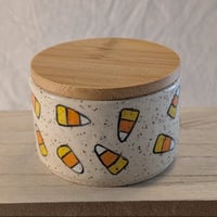 Image 2 of Lidded Jar - Candy Corn