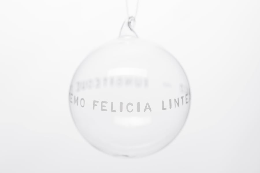 Image of VERBA 10cm Christmas tree ball with white inscription