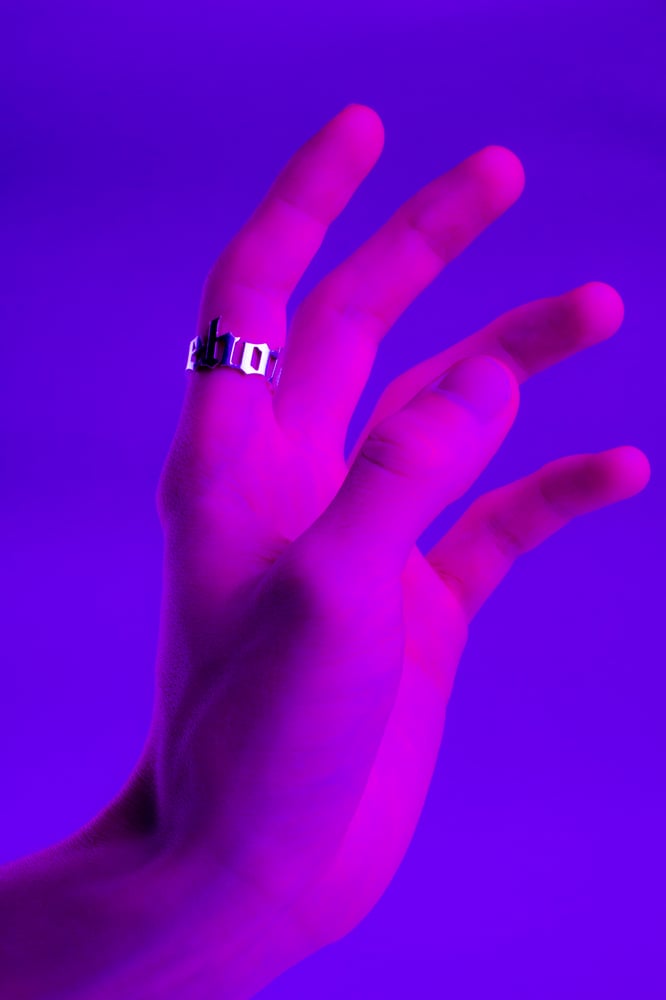 Image of 925 Sterling silver *LOVEHOTEL* spellout ring (online 3rd of january again)