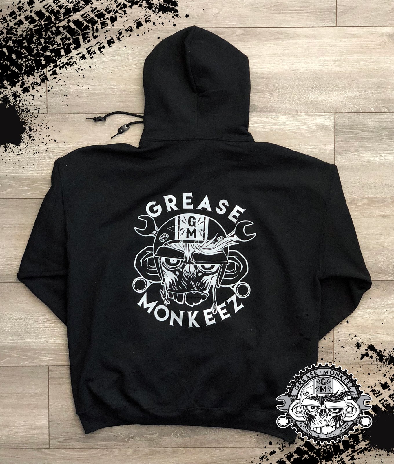 Grease Monkeez - Black Logo Hoodie