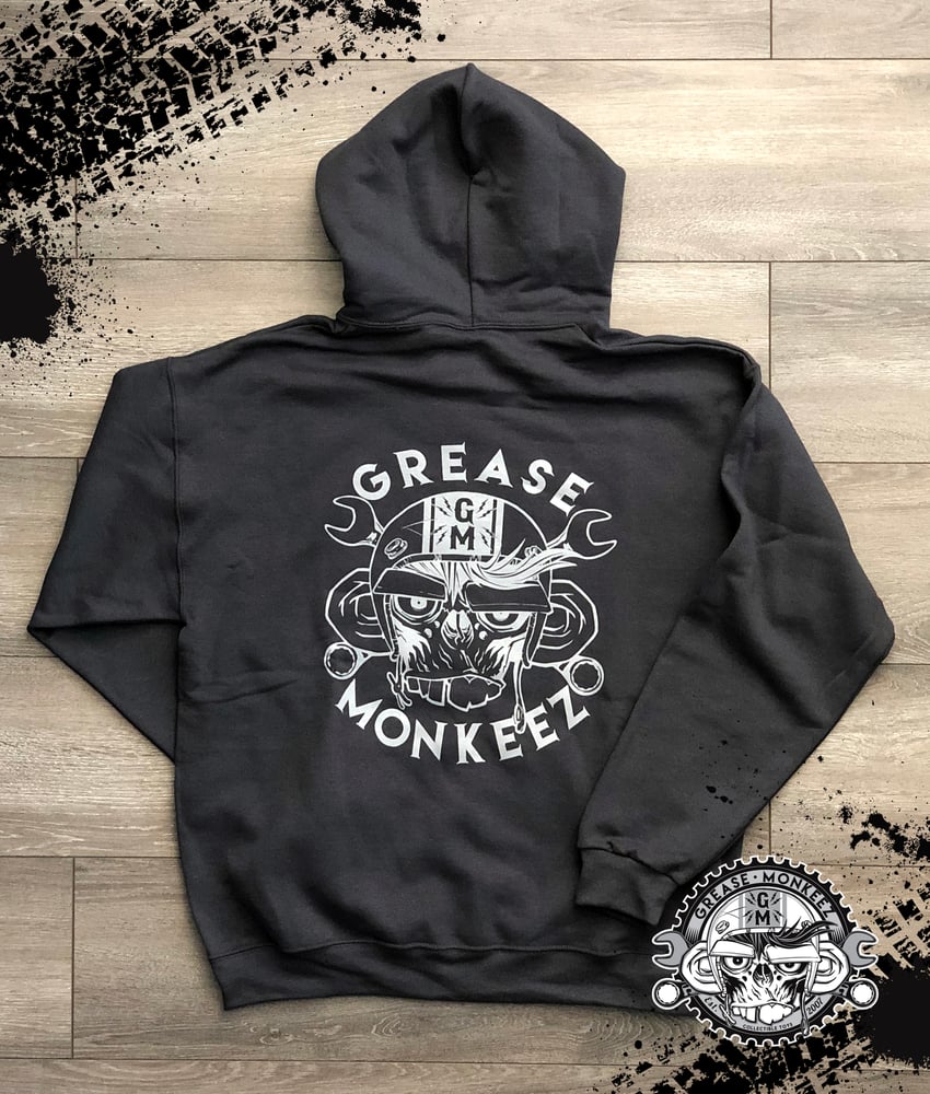 Image of Grease Monkeez - Charcoal Gray Logo Hoodie