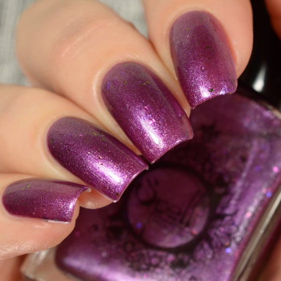 Image of ~Lady Slipper~ is an orchid purple chrome with multichrome and opal flakes!