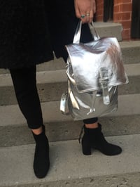 Image 2 of  the silver backpack