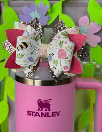 Image 3 of Spring Bee Bow (pink)