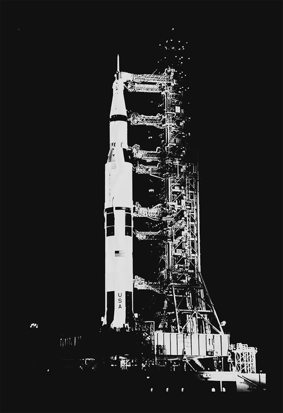 Image of Saturn V on the Launch Pad Poster